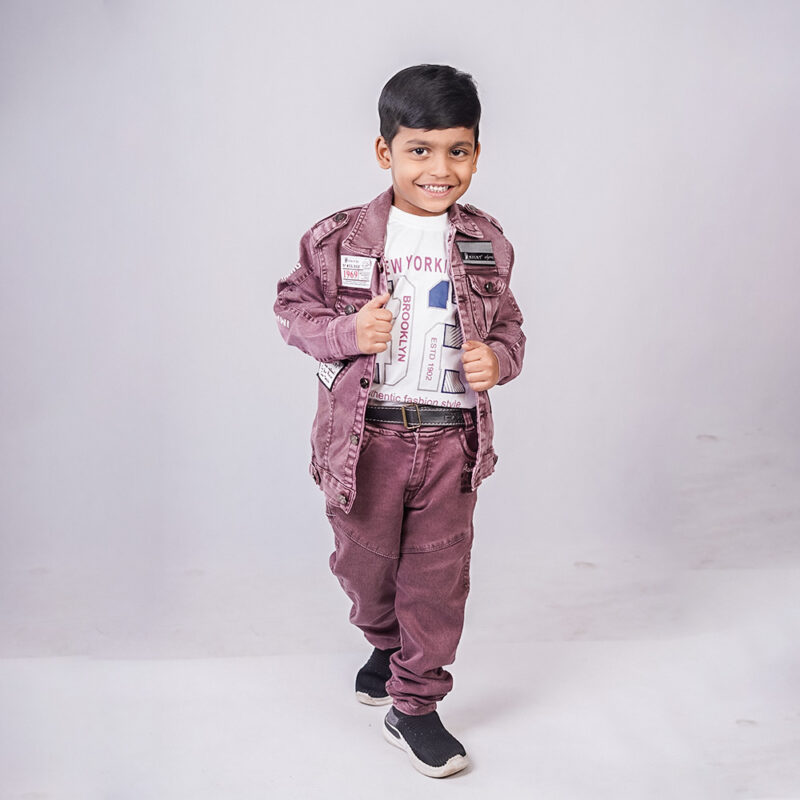 Denim set with Printed T-shirt