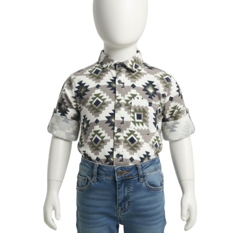 Boys’ Tribal Print Long-Sleeve Shirt