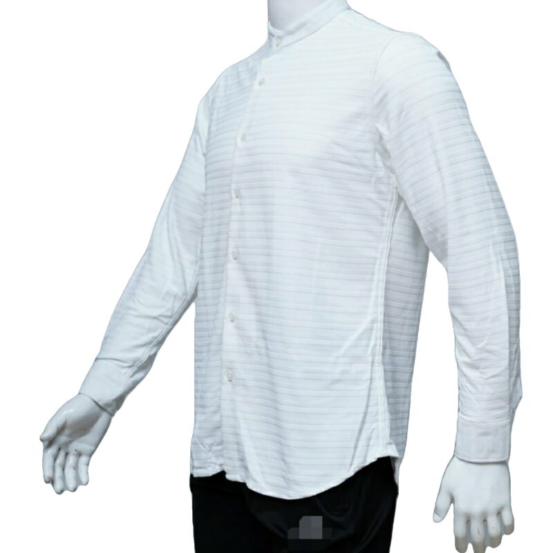 Elegant White Mandarin Collar Shirt