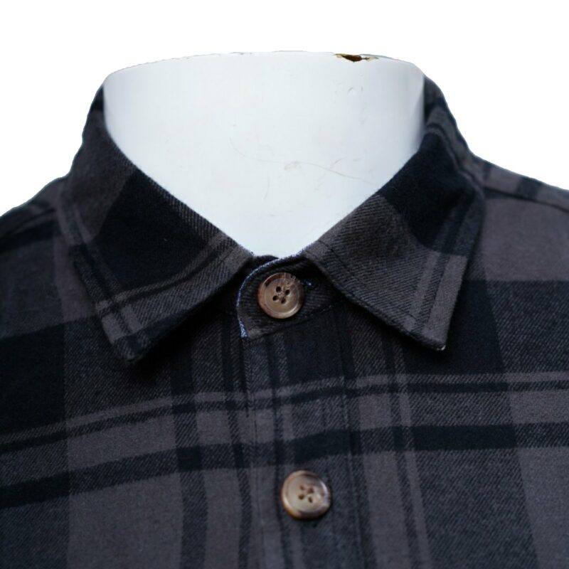 Black & Grey Checkered Full-Sleeve Shirt – Premium Winter Wear
